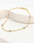 Two-Tone Station Beads Bracelet