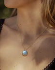 Mallory Necklace | Peach Moonstone and Smokey Quartz