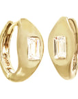 Gold Huggie Baguette Earring
