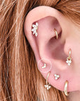 CZ Diamond Moon Ball Back Earring | Single