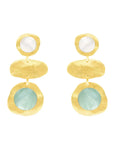 Seona Earrings | Mother of Pearl & Aqua