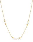 Multi Pearl Station Necklace | 14K