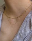 Baguette Dot Necklace | 14K