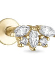 Moissanite Bloom Flat Back Earring