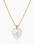 Malene Rope Chain Heart Necklace | Mother of Pearl