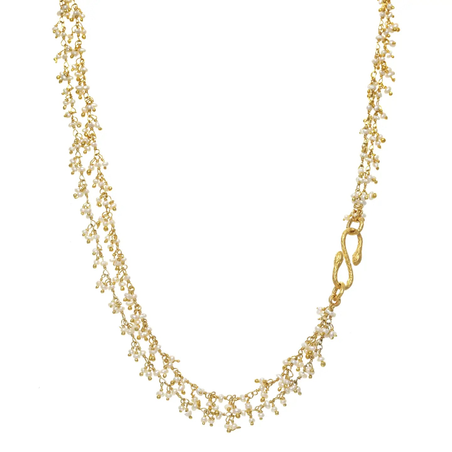 Pearl Cluster Serpent Necklace – She