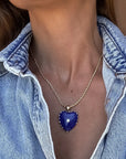 Malene Rope Chain Heart Necklace | Lapis