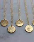 Birth Flower Necklace | Goldfill | Round