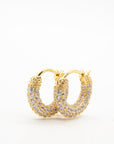Small Pavé Huggie Hoops