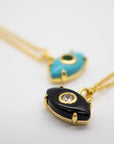 Gemstone Eye Charm Necklace