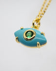 Gemstone Eye Charm Necklace