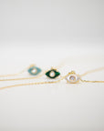Gemstone Eye Charm Necklace