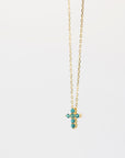 Prong Stone Cross Necklace