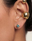 Deco Blue Topaz Stud Earrings | Medium