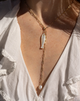 Fortuna Lariat Necklace | Mother of Pearl