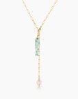 Fortuna Lariat Necklace | Green Dot Jasper