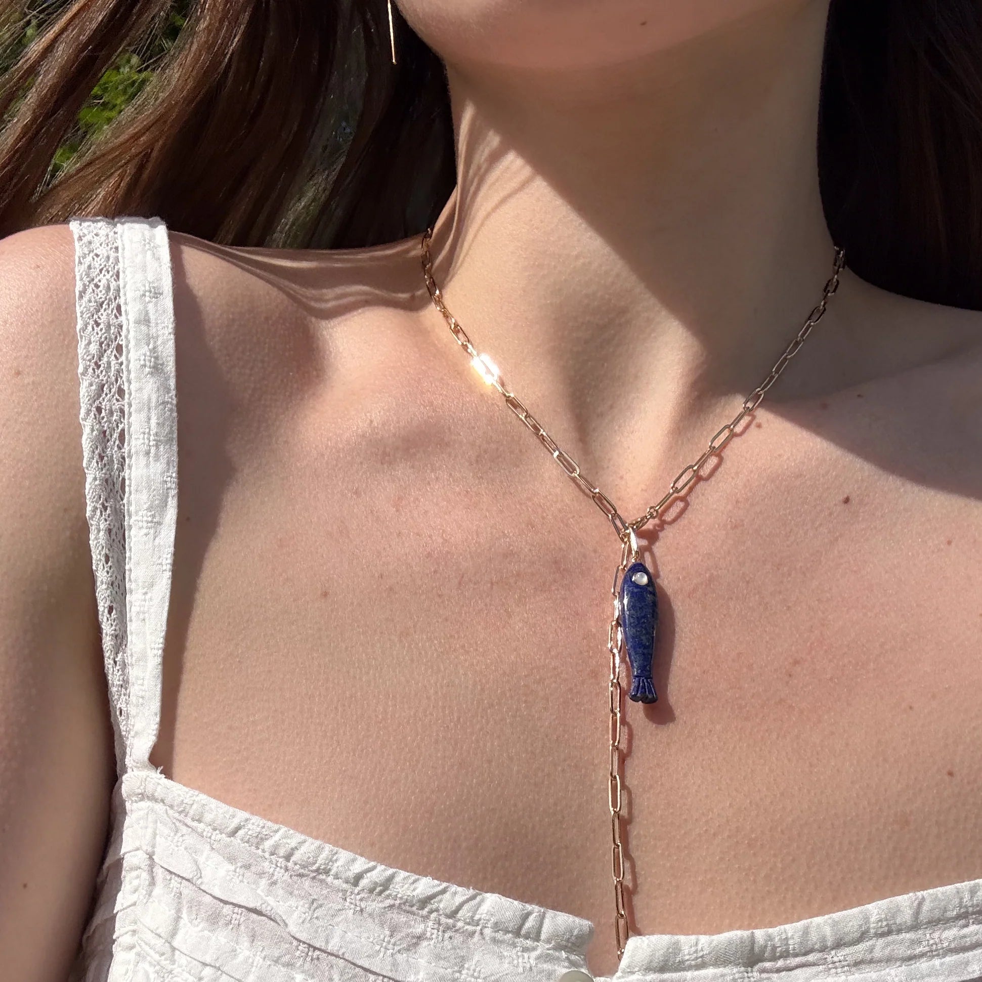 Fortuna Lariat Necklace | Lapis