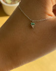 Emerald Baguette Cluster Necklace | 14K