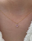 Aria Pink Sapphire Necklace | 14K