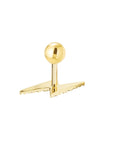 CZ Lightning Bolt Ball Back Earring | Single