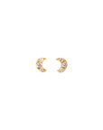 CZ Diamond Moon Ball Back Earring | Single