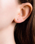 CZ Diamond Moon Ball Back Earring | Single
