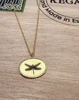 Inlay Pendant Necklace | Dragonfly Motif