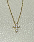 Prong Stone Cross Necklace