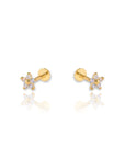 Flower Cartilage Flat Back Earring | Single