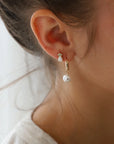 Audrey Pearl Hoop Earrings