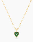 Isabel Paperclip Chain Heart Necklace | Jade