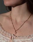 Isabel Paperclip Chain Heart Necklace | Pink Jade