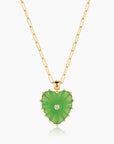 Malene Heart Necklace | Green Jade