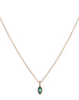 Marquise Emerald Wisp Necklace | 14K