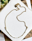Bryn Gemstone Necklace | White Pearl