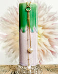 Duet Lariat Necklace | White Pearl