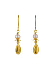 Pink Pearl Hook Earrings with Poppy & Sunflower Seed Drops