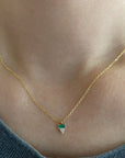 Emerald Baguette Cluster Necklace | 14K