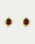Deco Garnet Stud Earrings