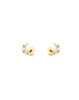 CZ Diamond Moon Ball Back Earring | Single
