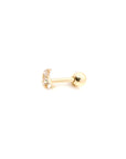CZ Diamond Moon Ball Back Earring | Single