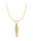 Gold Pave Fish Necklace