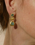 Seona Earrings | Mother of Pearl & Aqua