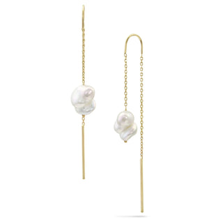 Baby Baroque Threader Earrings | 14K Gold