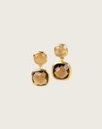 Basiri Earrings | Golden Rutilated Quartz - Smoky Topaz