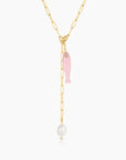 Fortuna Lariat Necklace | Pink Jade