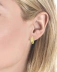Gold Huggie Baguette Earring