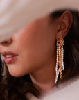 Brittany Chain Pearl Drop Earrings