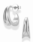 Petite Valen Taper Hoops | Silver