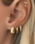 Petal Cluster Flat Back Stud with Drop